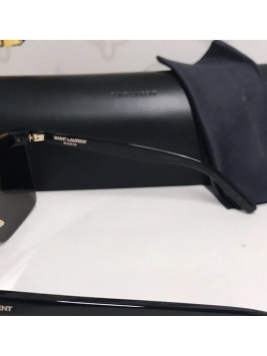 New Authentic Saint Laurent SL 537 Palace 001 – Black & Gold Shield Sunglasses main image 12